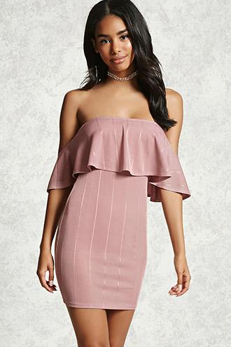 Forever21 Draped Flounce Bodycon Dress