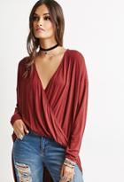 Forever21 Women's  Twist-front Lace-paneled Tunic (burgundy)