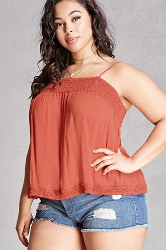 Forever21 Plus Size Crochet Trim Cami