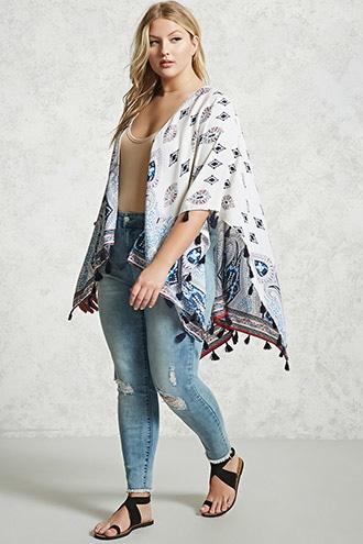 Forever21 Plus Size Tasseled Trim Shawl