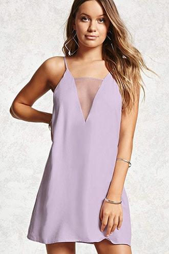 Forever21 Contemporary Sheer V-neck Dress
