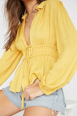 Forever21 Sheer Flounce Shirt