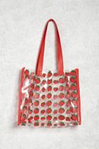 Forever21 Strawberry Print Clear Tote Bag