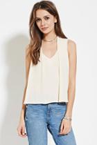 Love21 Women's  Vanilla Contemporary Pleat-shoulder Top