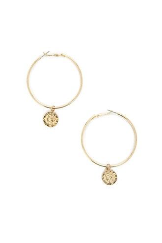 Forever21 Equality Coin Hoop Earrings