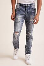 Forever21 Crysp Denim Splatter Distressed Jeans