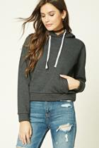 Forever21 Women's  Charcoal Fleece-lined Hoodie