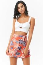 Forever21 Tropical Wrap Mini Skirt