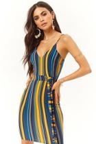 Forever21 Tie-front Striped Bodycon Dress