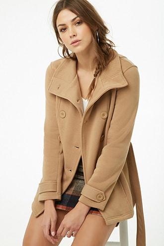 Forever21 Fleece Double-breasted Peacoat