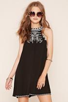 Forever21 Women's  Geo Embroidered Tent Dress