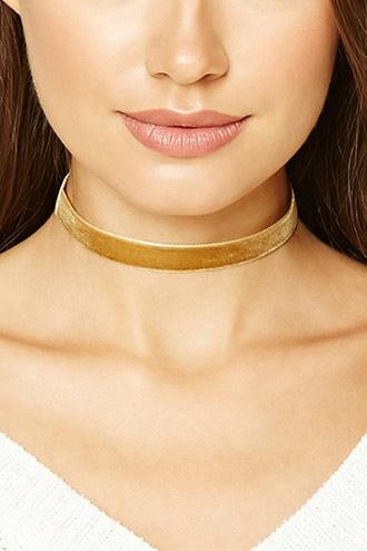 Forever21 Mustard Velour Choker