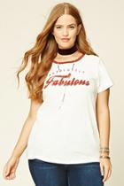 Forever21 Plus Women's  Plus Size Fabulous Graphic Tee