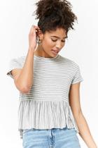 Forever21 Striped Flounce Hem Tee