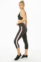 Forever21 Active Striped-side Capri Leggings