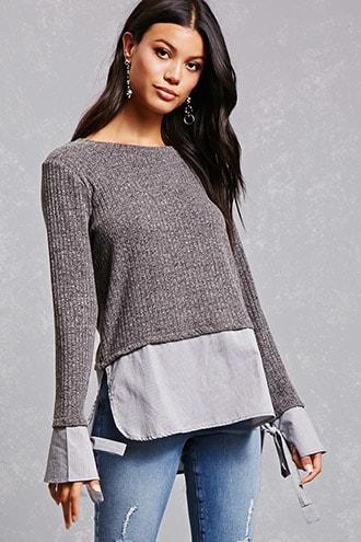 Forever21 Pinstripe Combo Top