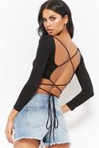 Forever21 Self-tie Open Back Crop Top