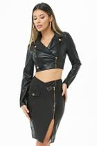 Forever21 Faux Leather Moto Jacket & Skirt Set