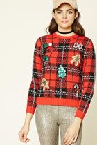 Forever21 Women's  Sequined Patch Holiday Sweater