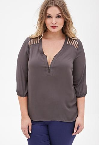 Forever21 Cutout Zip-front Tunic