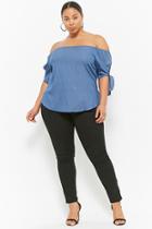 Forever21 Plus Size Off-the-shoulder Chambray Top