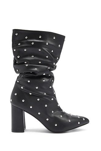 Forever21 Privileged Studded Pointed Toe Boots