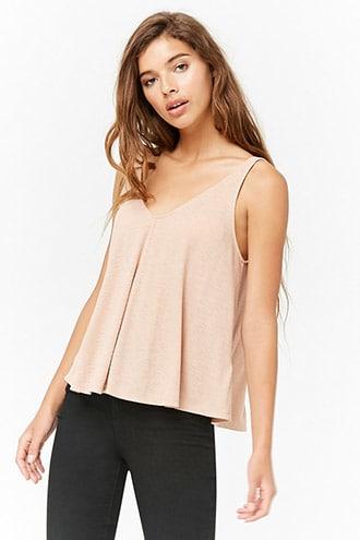 Forever21 Slub Knit V-neck Tank Top