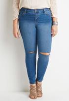Forever21 Plus Ripped Skinny Jeans