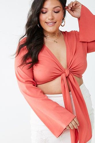 Forever21 Plus Size Self-tie Crop Top