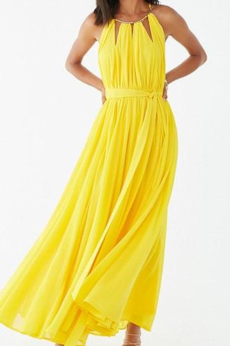 Forever21 Billowy Metal-collar Halter Dress