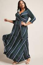Forever21 Plus Size Stripe Surplice Maxi Dress