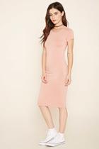 Forever21 Women's  Mauve Midi T-shirt Dress