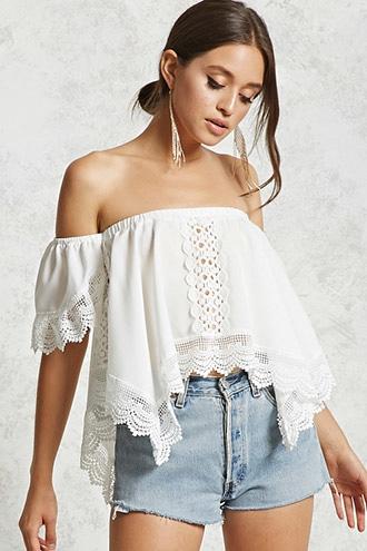 Forever21 Handkerchief Crochet Top