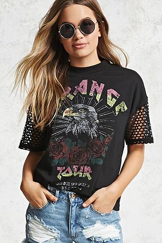 Forever21 Strange Tour Graphic Mesh Tee
