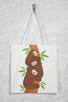 Forever21 Sloth Graphic Canvas Tote