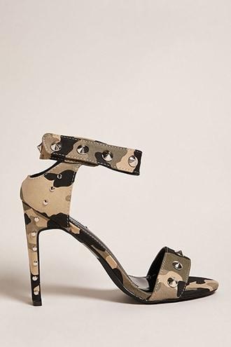 Forever21 Studded Camo Print Heels