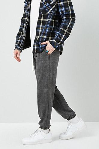 Forever21 Fleece Oil Wash Joggers