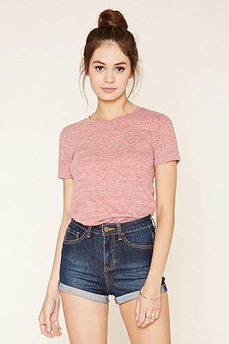 Forever21 Plus Women's  Wine Slub Knit Tee