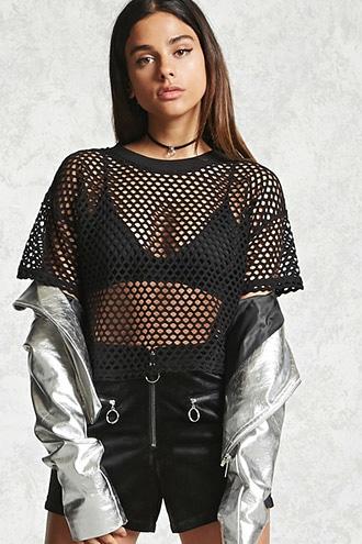 Forever21 Open-mesh Crop Top