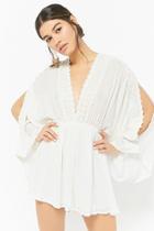 Forever21 Selfie Leslie Plunging Crochet Lace Romper