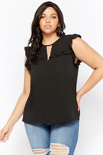 Forever21 Plus Size Ruffle Cutout Top