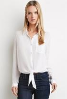 Forever21 Contemporary Knot-front Shirt