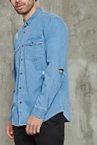 Forever21 Frayed Denim Shirt