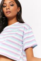 Forever21 Striped Boxy Crop Tee
