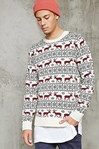 21 Men Men's  Fair Isle Sweater