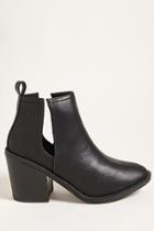 Forever21 Cutout Faux Leather Ankle Boots