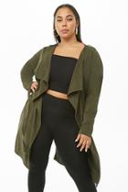 Forever21 Plus Size Ribbed Drape-front Cardigan