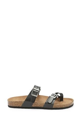 Forever21 Toe-loop Faux Leather Sandals