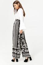 Forever21 Floral Tribal-inspired Wide-leg Pants