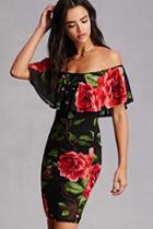 Forever21 Floral Off-the-shoulder Bodycon